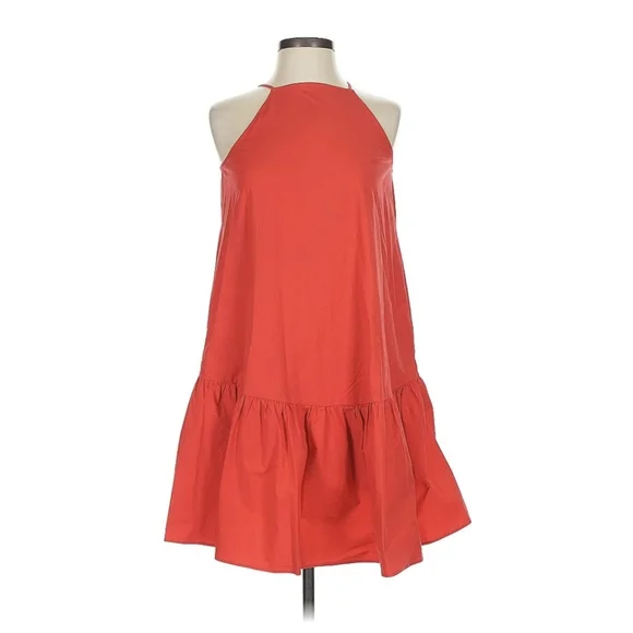 Ann Taylor Square Neck Flounce Shift Dress in Red XS Petite - Picture 6 of 8
